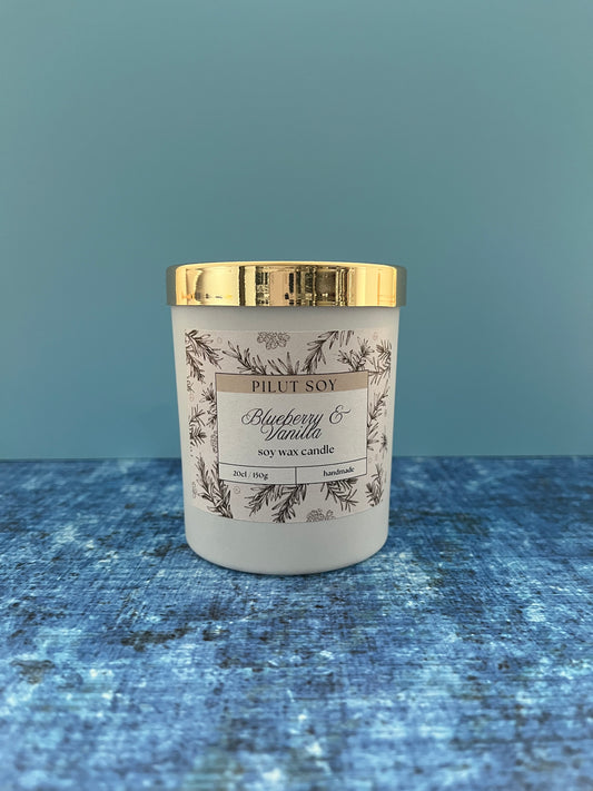 100% Soy Wax Scented Candle - Blueberry & Vanilla